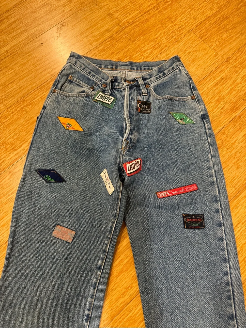 Vintage Chipie patchwork high waisted mom jeans